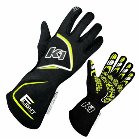 TOOL TIME Flight Gloves, Black & Fluorescent Yellow - Extra Large TO3630234